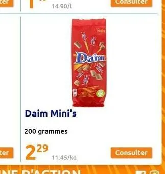 daim mini's  200 grammes  daim  €200  consulter 