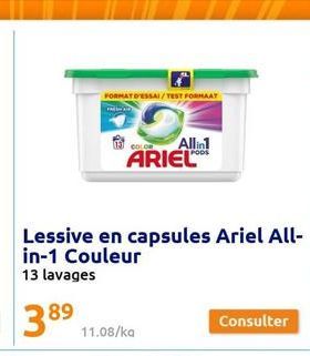 lessive en capsules Ariel