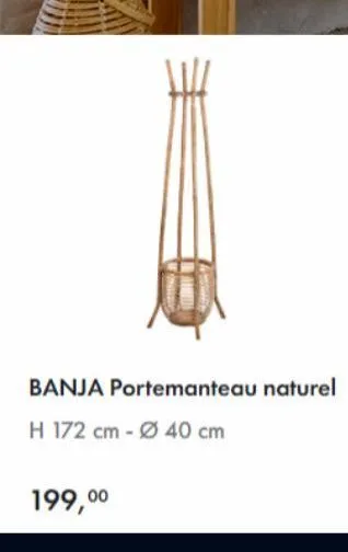 amoin  199,00  banja portemanteau naturel  h 172 cm - ø 40 cm  