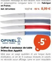 opinel savdie france  coffret 4 couteaux de table primo bon appétit 