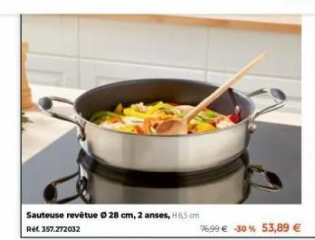 sauteuse revêtue ø 28 cm, 2 anses, h 6,5 cm réf. 357.272032  