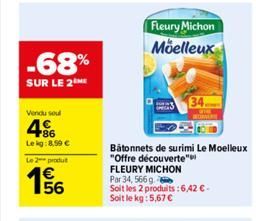 bâtonnets de surimi Fleury Michon