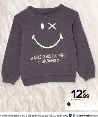 IX  A SMILE IS ALL YOU NEED SMILEWORLD  12⁹  Le sweat-shirt 