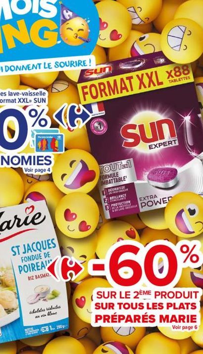 %  Voir page 4  ichalates réduites au vin blane  1.2009  WESTER  Sun  FORMAT XXL X88  TABLETTES  Sun  EXPERT  TOUTES1 FORMULE IMBATTABLE  DÉGRAISSE PROFONDE  2 BRILLANCE  TWEELANTE  EXTRA  3 DOWEL  G 