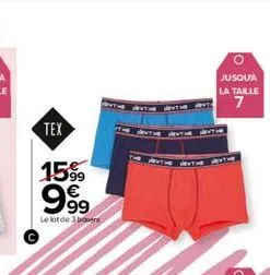 tex  1599  999  le lot de 30  o  jusqu'à  la taille 