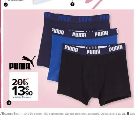 puma.  20% 13%  le lot de 3 boxers  tire in  puma  juma  puma  puma  puma  puma  tulli  puma  puma 