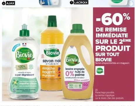 hamning  biovie  100%  selle et main super dégraissant  menthe citron  e  100%  biovie savon noi biovie  à thuile de in  détache nourrit  dégraisse  lessive engagée  huile de  0%  peaux sensibles  40 