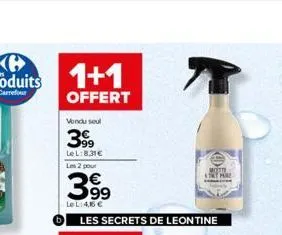 1+1  offert  vendu seul  399  lel:8.31€ les 2 pour 