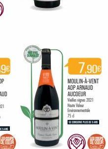 LES COUPS  DE COEUR  Loew TERRES  DURVERLES  VAID  7,90€  MOULIN-À-VENT AOP ARNAUD AUCOEUR Vieilles vignes 2021  Haute Valeur Environnementale 75 d  SE CONSERVE PLUS BEANS  600  LES COURS  DE COEUR  L