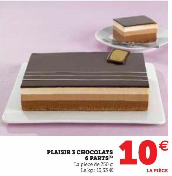 PLAISIR 3 CHOCOLATS 6 PARTS