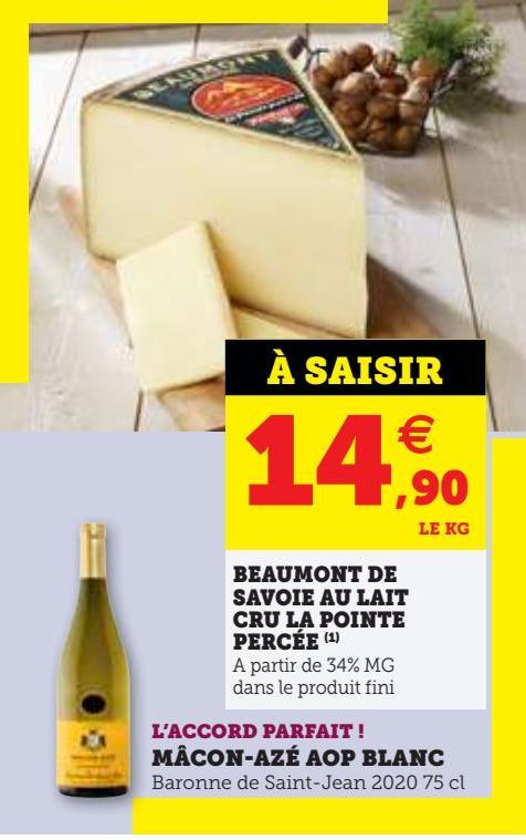 BEAUMONT DE SAVOIE AU LAIT CRU LA POINTE PERCEE