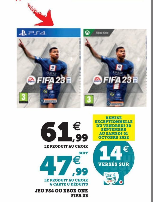 JEU PS4 OU XBOX ONE FIFA 23
