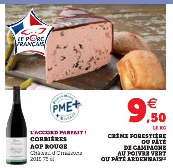 CREME FORESTIERE OU PATE DE CAMPAGNE AU POIVRE VERT OU PATE ARDENNAIS