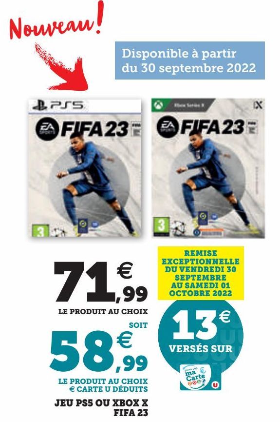 JEU PS5 OU XBOX X FIFA 23