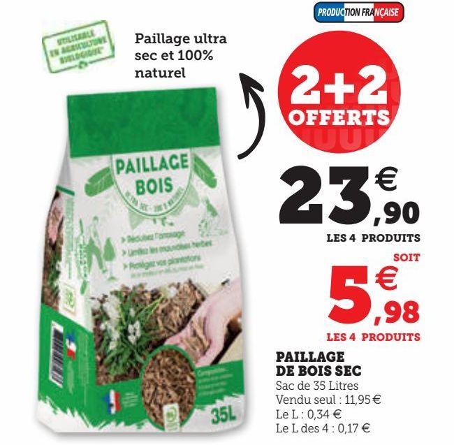 PAILLAGE DE BOIS SEC