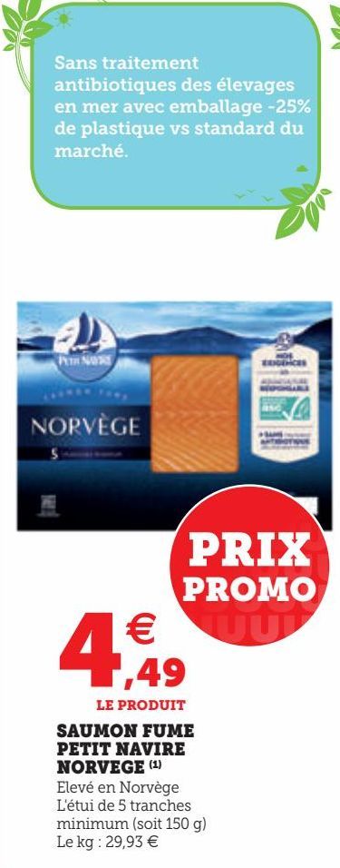 SAUMON FUME PETIT NAVIRE NORVEGE