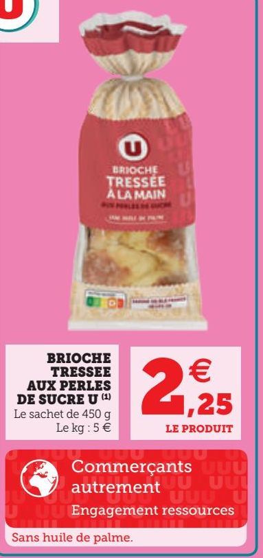 BRIOCHE TRESSEE AUX PERLES DE SUCRE U