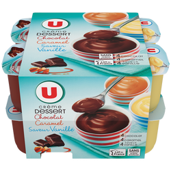 CREME DESSERT  CHOCOLAT  CARAMEL SAVEUR  VANILLE U