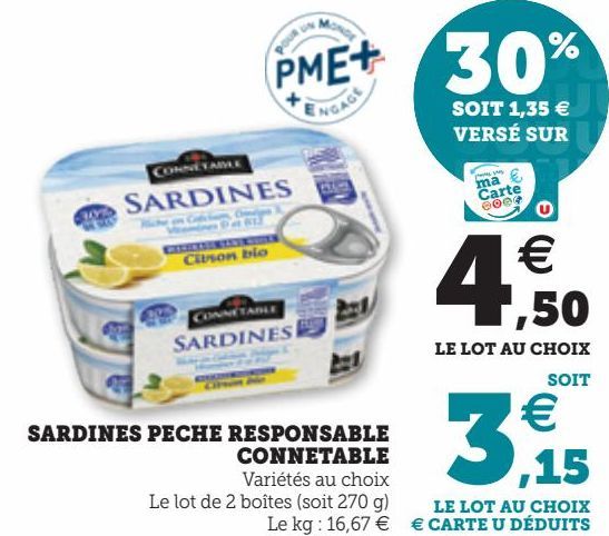 SARDINES PECHE RESPONSABLE  CONNETABLE