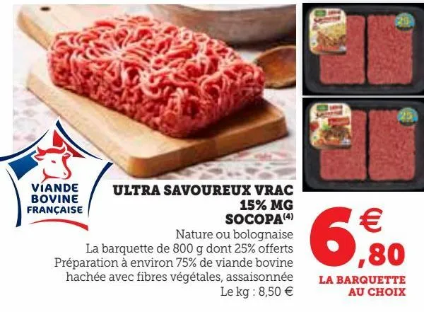 ultra savoureux vrac 15% mg socopa