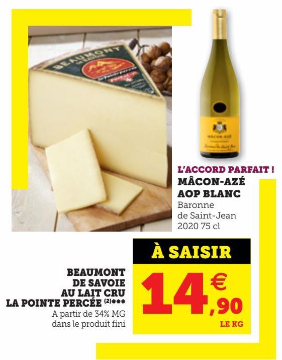 BEAUMONT DE SAVOIE AU LAIT CRU LA POINTE PERCÉE 