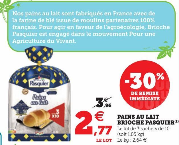 PAINS AU LAIT BRIOCHE PASQUIER