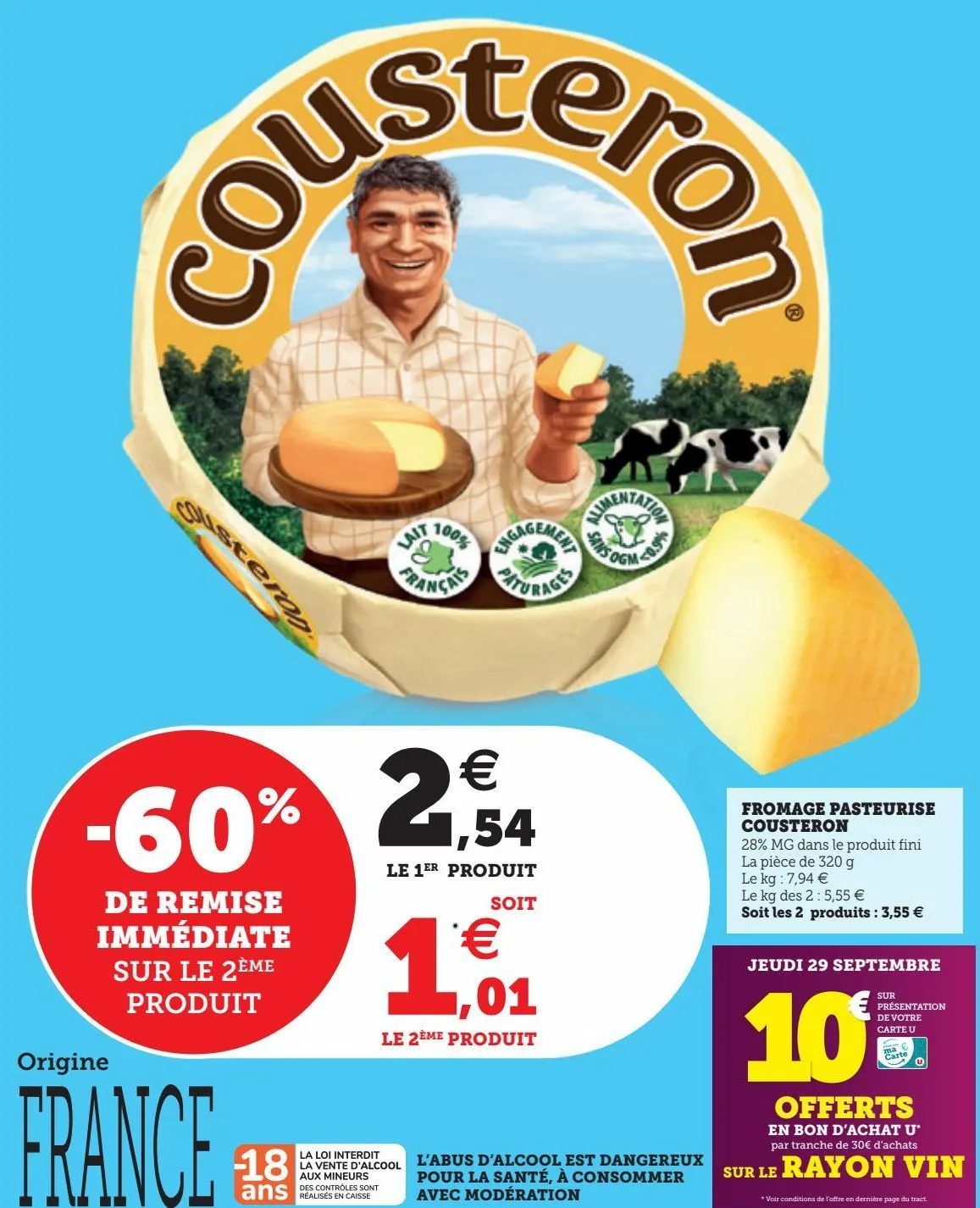 fromage pasteurise cousteron