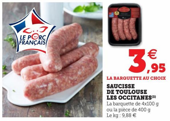 SAUCISSE DE TOULOUSE LES OCCITANES