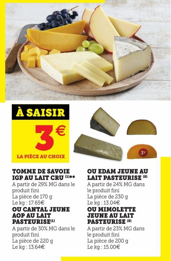 TOMME DE SAVOIE IGP AU LAIT CRU