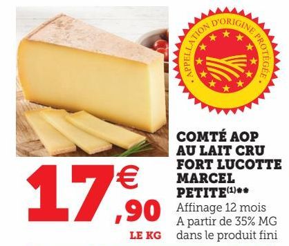 COMTÉ AOP AU LAIT CRU FORT LUCOTTE MARCEL PETITE(1)** 