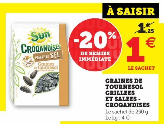 GRAINES DE TOURNESOL GRILLEES ET SALEES - CROQANDISES 