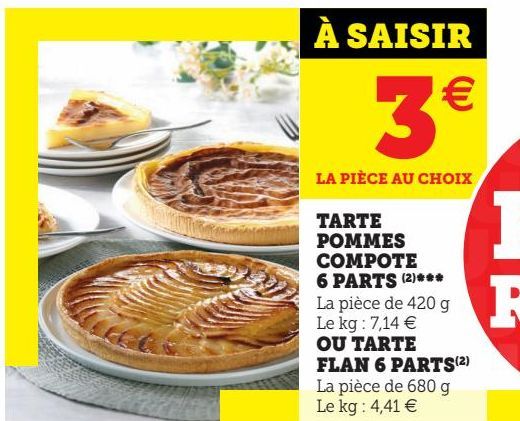 TARTE POMMES COMPOTE 6 PARTS 