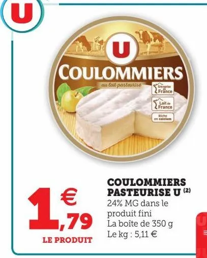 coulommiers pasteurise u 