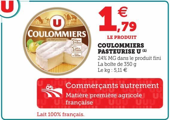 COULOMMIERS PASTEURISE U