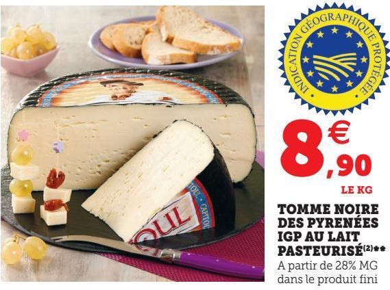 TOMME NOIRE DES PYRENÉES IGP AU LAIT PASTEURISÉ