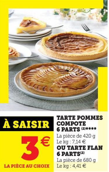 TARTE POMMES COMPOTE 6 PARTS 