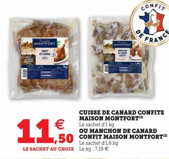 CUISSE DE CANARD CONFITE MAISON MONTFORT