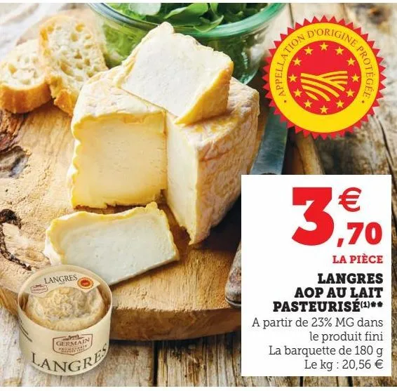 langres aop au lait pasteurisé(