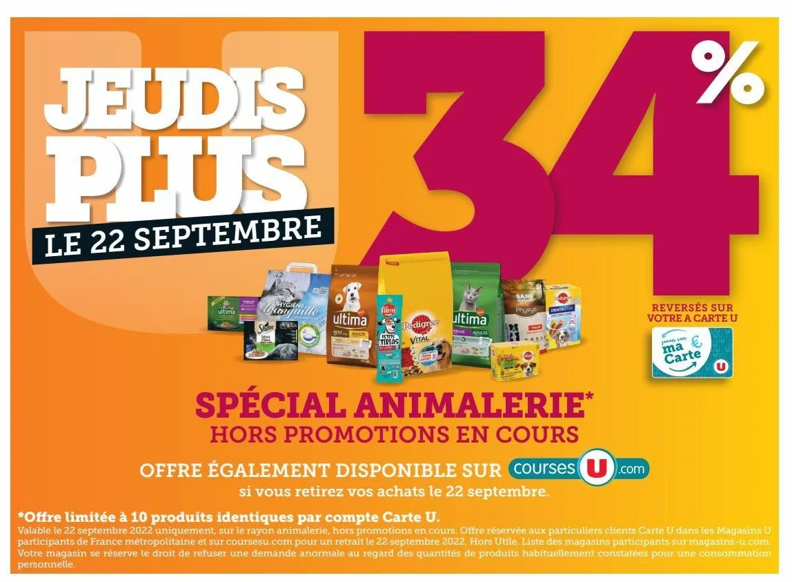 spécial animalerie hors promotions en cours