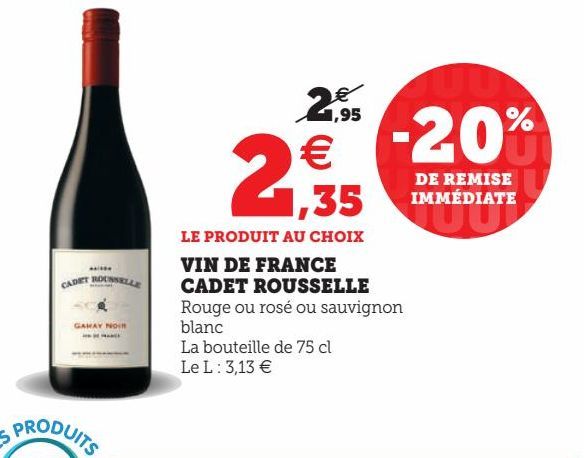 VIN DE FRANCE CADET ROUSSELLE