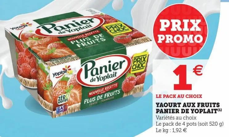 yaourt aux fruits panier de yoplait