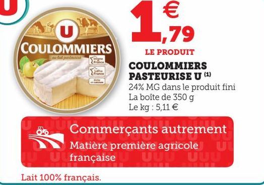 COULOMMIERS PASTEURISE U