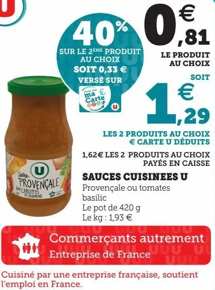 sauces cuisinees u