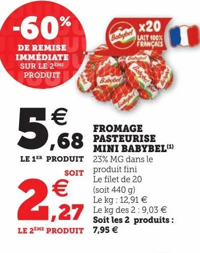 fromage pasteurise mini babybel