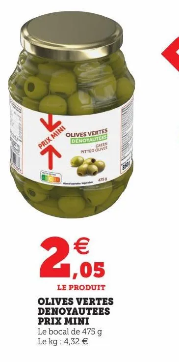 olives vertes denoyautees prix mini
