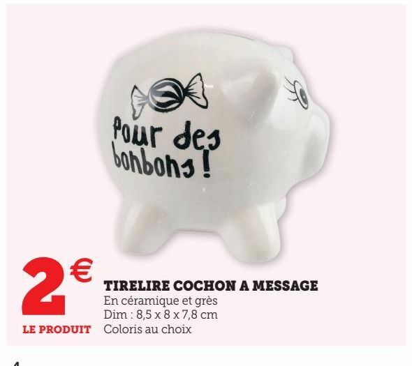 TIRELIRE COCHON A MESSAGE