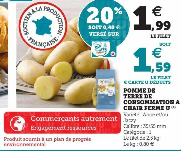 pomme de terre de consommation a chair ferme u