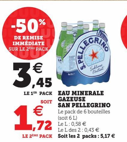 EAU MINERALE GAZEUSE SAN PELLEGRINO