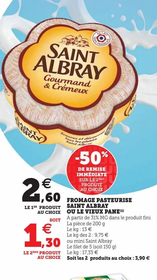 fromage pasteurise saint albray ou le vieux pane