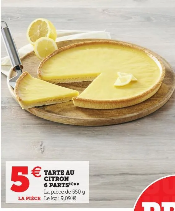 tarte au citron 6 parts